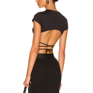 Alix Nyc 'Alston' Black Polyamide Crop Top Size S